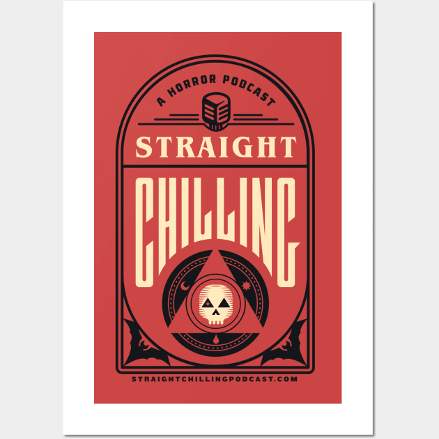 Straight Chilling Gravestone (Red) Wall Art by Straight Chilling Podcast